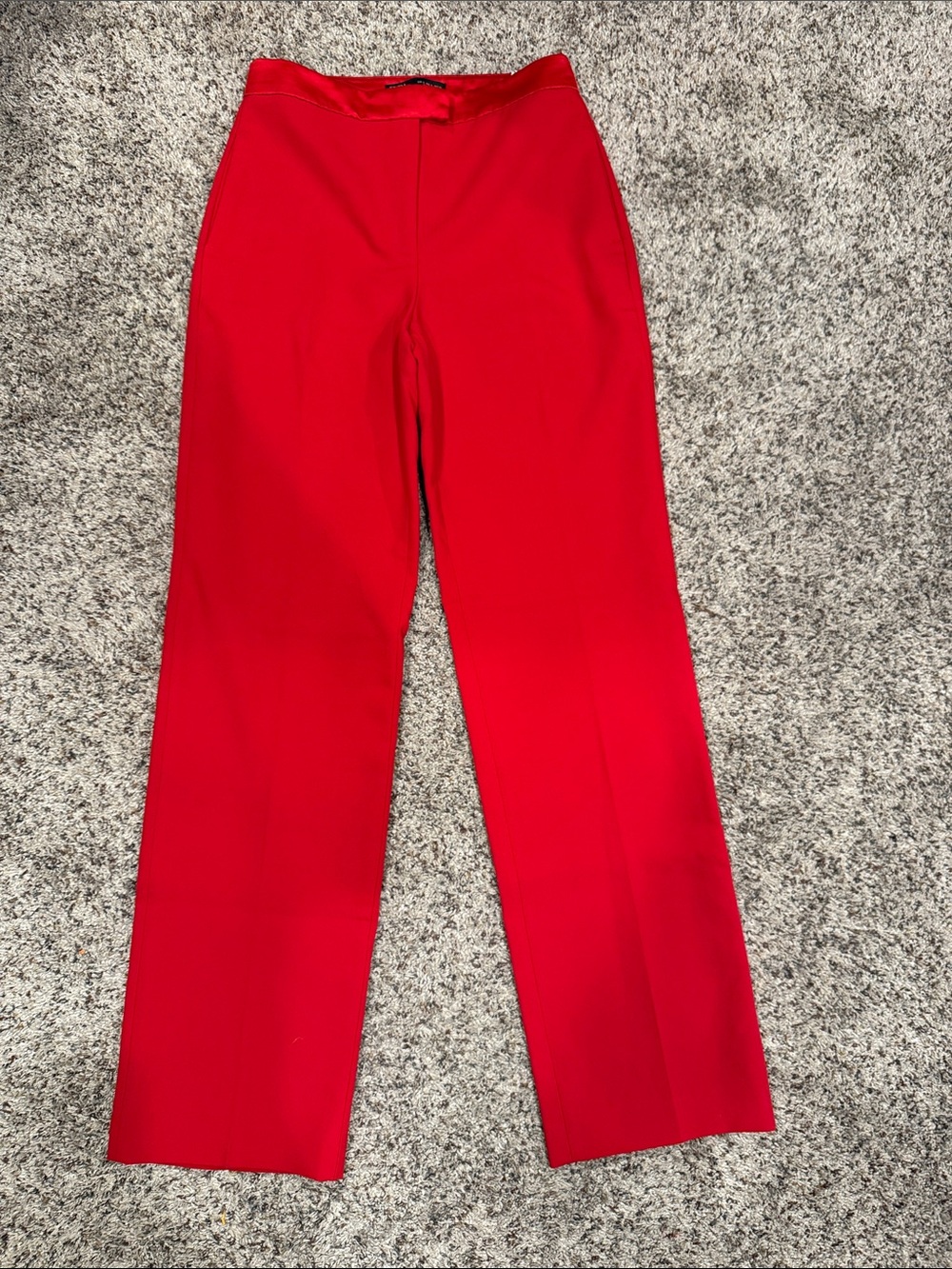 Zara Red Straight-Leg Women's Pants